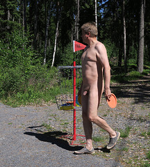 Nude frisbee player nudist