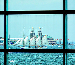 sailship through the window