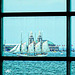 sailship through the window