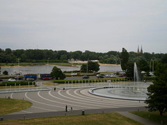 Water jets and Vistula River.