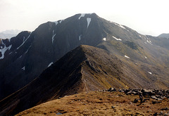 Steve comming away from Am Bodach Ring of Steall. Mamores 11th May 1993