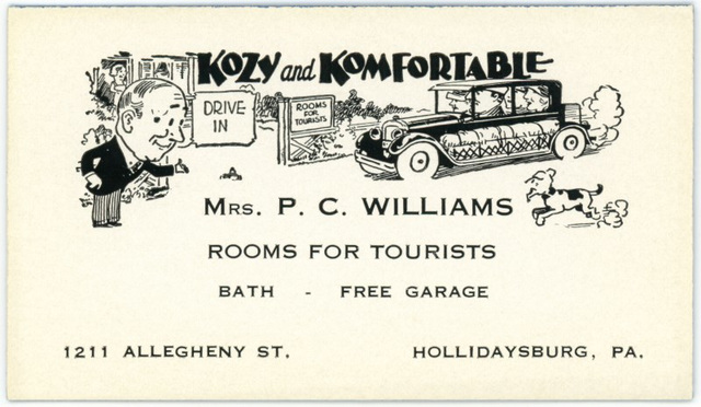 Kozy and Komfortable Rooms for Tourists, Hollidaysburg, Pa.
