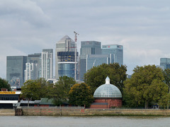 View Across the River Thames from the Old Royal Naval College, Greenwich, London