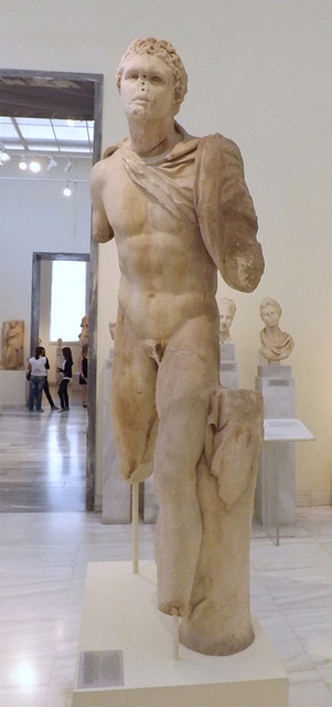 Statue of a Youth Wearing a Chlamys in the National Archaeological Museum in Athens, May 2014