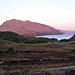 Beinn Airigh Charr (Hill if the rough sheiling) 791 m and Loch Maree at sun down