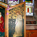 Detail of triptych by Morris Marshall and Co c1862, St Edward Cheddleton, Staffordshire