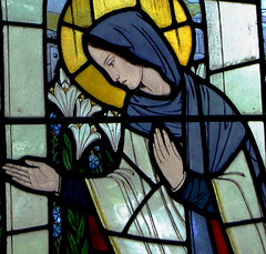 Detail of Stained Glass possibly by Nuttgens c1949, Snelston Church, Derbyshire