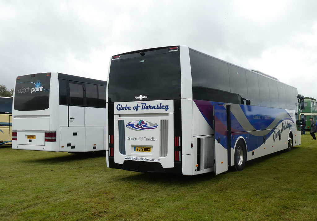 Coachpoint A16 CPX (R204 MGA) and Globe Holidays YJ19 BBX at Showbus - 29 Sep 2019 (P1040582)