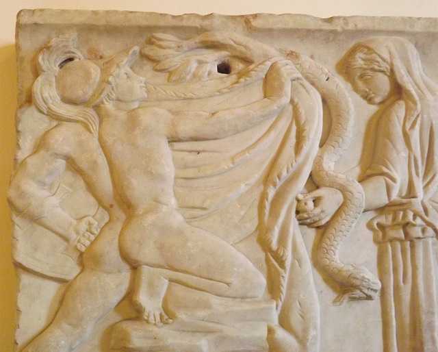 Detail of a Fragment of a Sarcophagus with Jason and Medea in the Palazzo Altemps, June 2012