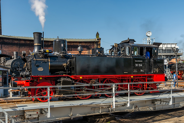 91 134 (Preußische T9.2) im Sächsischen Eisenbahnmuseum Chemnitz zum Heizhausfest (HFF)