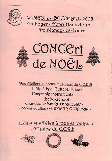 Concert à Blandy-les-Tours le 13 décembre 2008