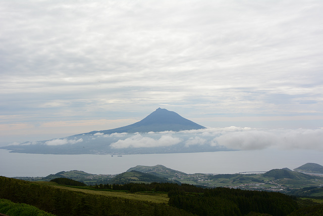 Azores, The Pico Volcano from the Eastern Ridge of Caldeira on the Island of Faial