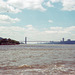 Looking back to George Washington Bridge? on the Hudson River (Scan from June 1981)