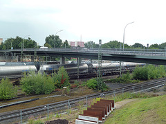Kesselwagen im Bahnhof Hamburg - Wilhelmsburg