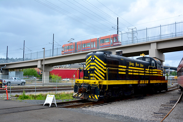 USA 2016 – Portland – Oregon Rail Heritage Center – NIckel Plate Road 324 and tram