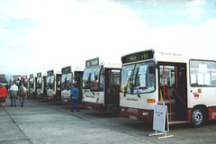 Epsom Buses line-up at Showbus, Duxford – 21 Sep 1997 (370-35)