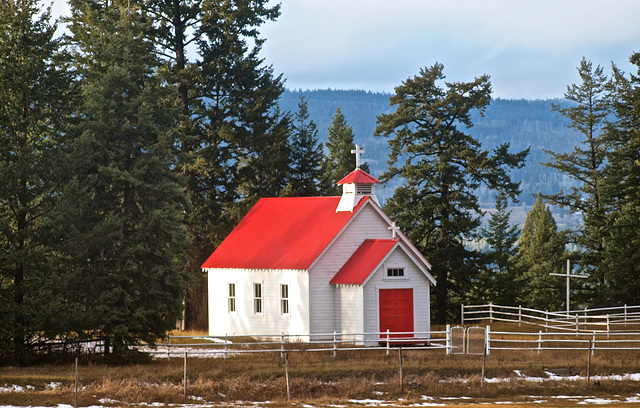 Small Catholic Church at Alexandria, BC - Highway 97.