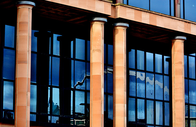 Millenium Bridge in Law Court window