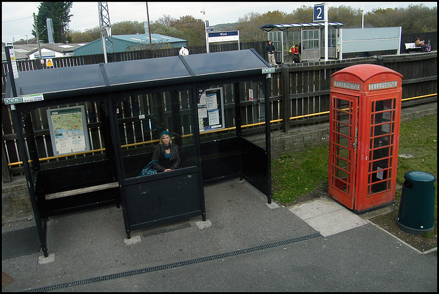 phone box at Wool Station