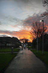 Sunrise over the site of the Lanarkshire and Dumbartonshire Railway