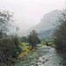 Looking towards Eagle Crag along Stonethwaite Beck from the bridge near Rosthwaite (Scan from Feb 1994)
