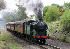 GNR Class N.2 on 2P13 15.30 Grosmont - Pickering near Water Ark.NYMR Spring Steam Gala 1st May 2010