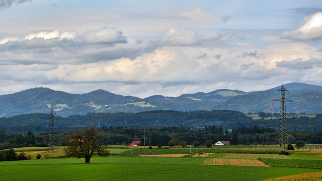 View of the southern Black Forest from Switzerland