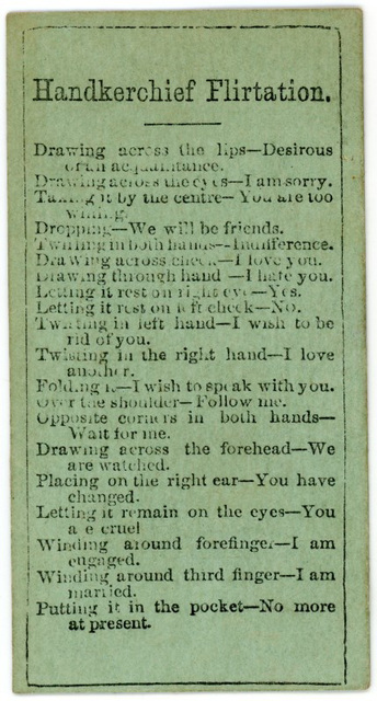 Hankerchief Flirtation Card