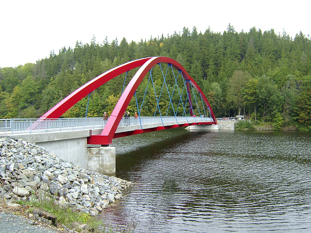 Die neue Eisbrücke über die Saale bei Burgkhammer