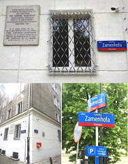 Memortabulo pri Zamenhof en Varsovio
