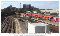 South Western Railway class 455 trains at Clapham Junction 25 9 2023