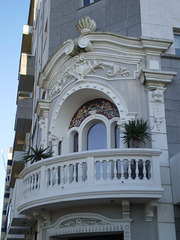 Art Nouveau detail in corner building.
