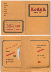 Kodak negative wallet plain - adverts for Enlarging & Panchromatic films