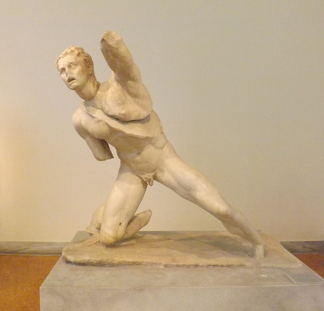 Statue of a Fighting Gaul from the Agora of the Italians on Delos in the National Archaeological Museum of Athens, May 2014