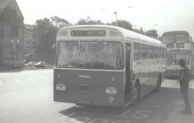 Ribble 813 (ARN 813C) at Rochdale - 12 Sep 1976