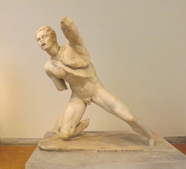 Statue of a Fighting Gaul from the Agora of the Italians on Delos in the National Archaeological Museum of Athens, May 2014