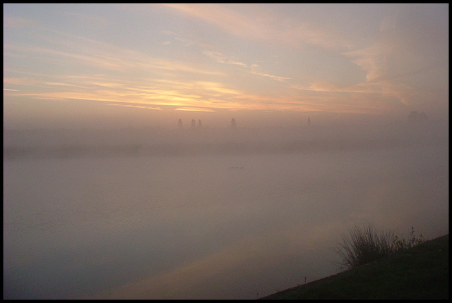 misty dawn by the river