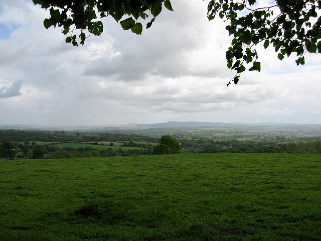 View towards the Clent Hills from above Trimpley