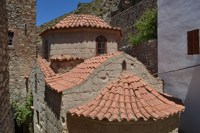 The Island of Tilos, Roofs in the Monastery of Aghios Panteleimonas