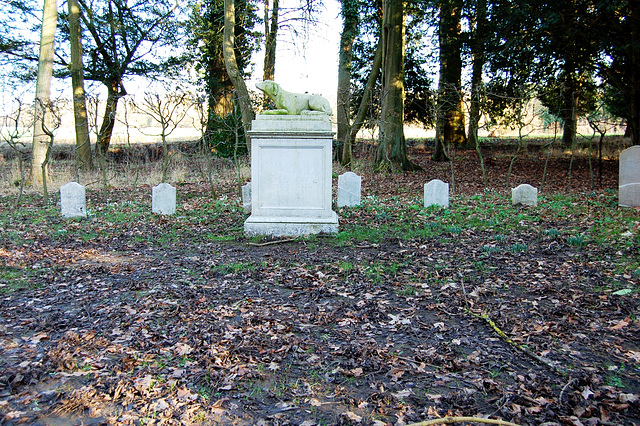 Family dogs' cemetery in grounds of Wrest Park, Bedfordshire