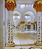 AbuDhabi : la galleria esterna della moskea con le sue colonne fiorate e una luce travolgente !
