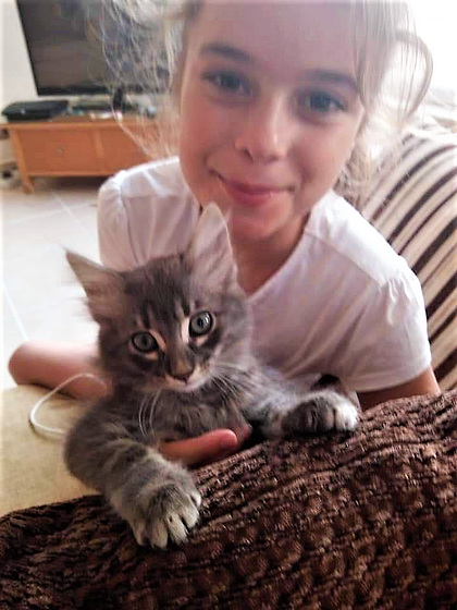 Little Tiger with her new "mum" - Ella