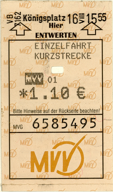 Munich public transport ticket