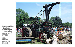 Ransomes Sims & Jefferies Crane engine - Lambeth Country Fair -  16 7 2005