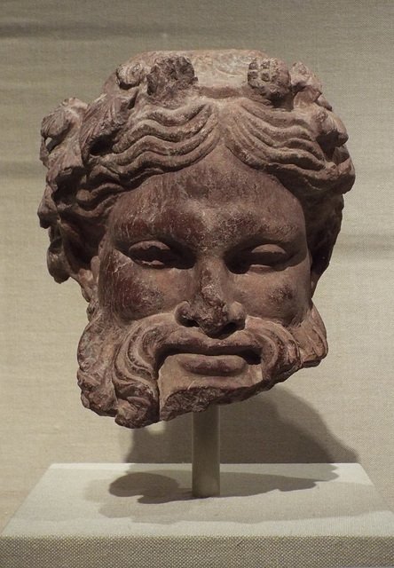 Red Limestone Head of Silenus from Rhodes in the Metropolitan Museum of Art, June 2016
