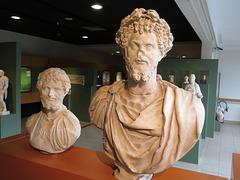 Musée de Jublains : bustes de Septime Sévère.