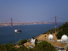 View over Tagus River and April 25th bridge.
