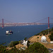 View over Tagus River and April 25th bridge.