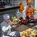 Pemangku priest blessing the couple