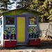 Colourful shed at the Cochrane Ecological Institute